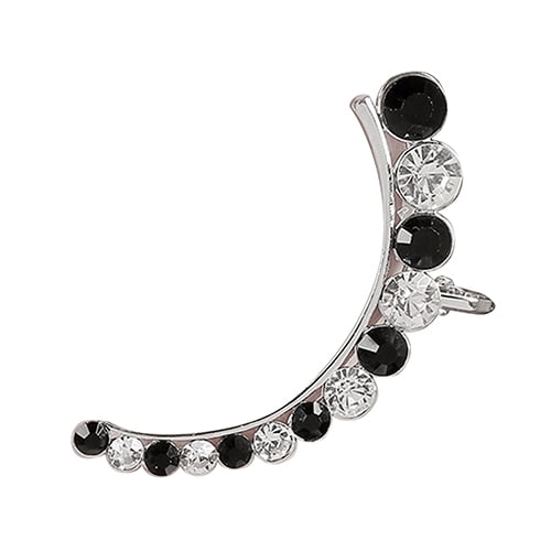 Bridal Rhinestone Opal Oval Shape Clip on Earrings for Women Charm Jewelry No Hole Ear Clip 